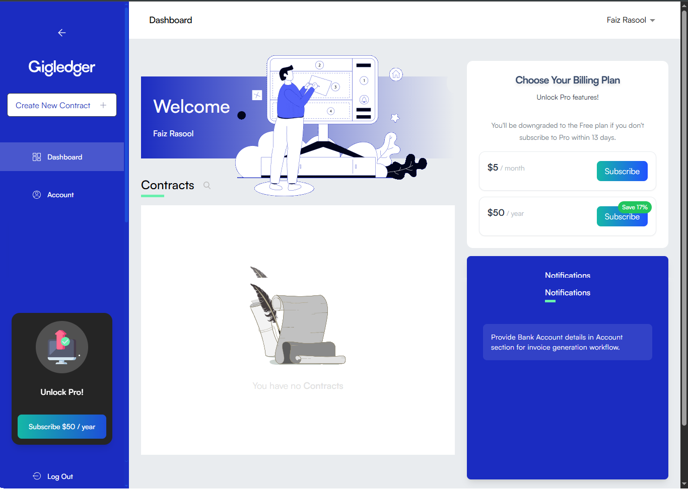 Easy-to-use timesheet and invoicing management platform by Zeeshan Ashraf - FinTech Project